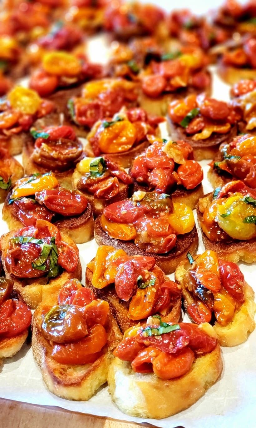 José Madrid's Roasted Garlic and Olive Bruschettas