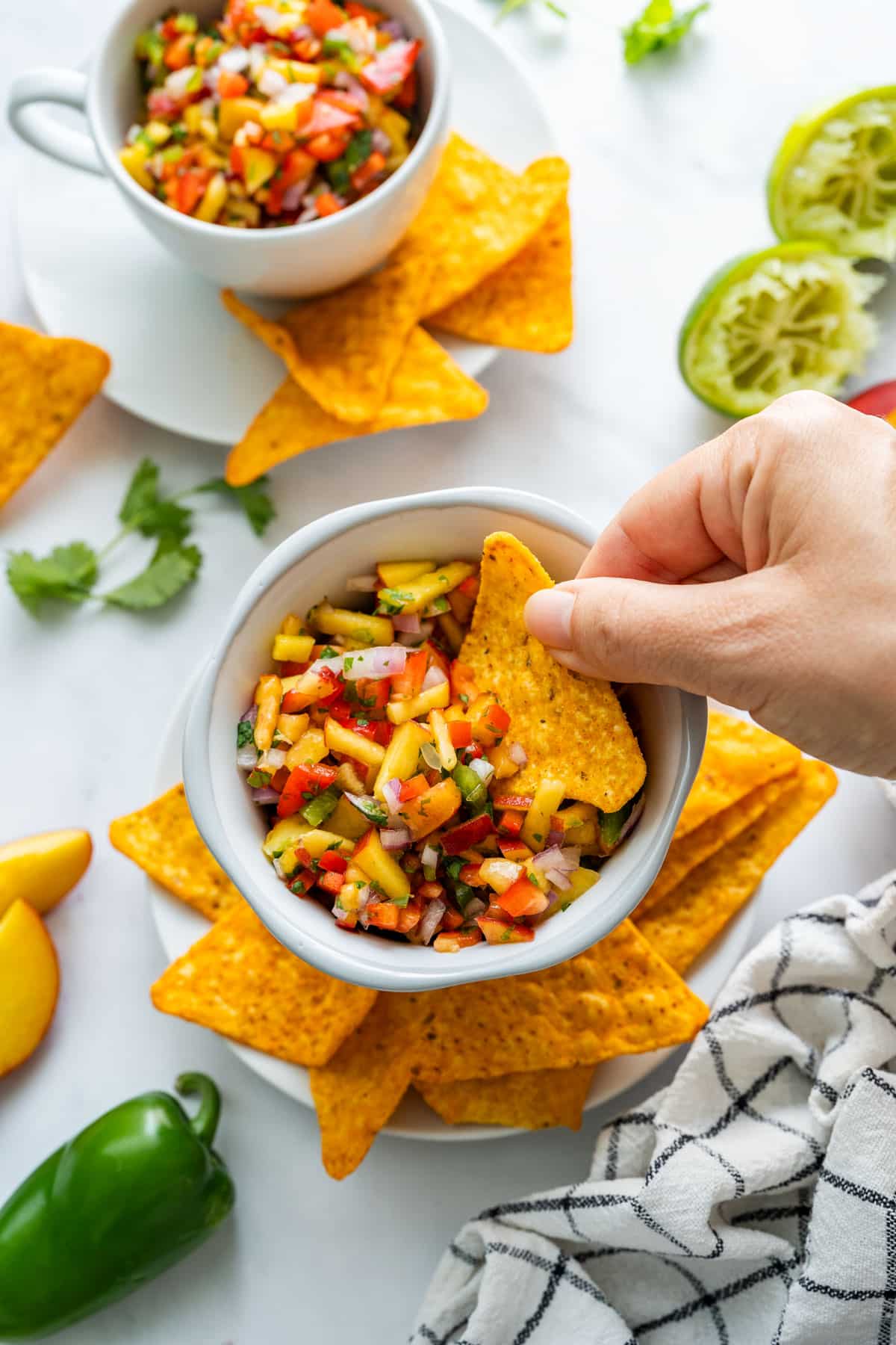 Peach Salsa Queso Dip